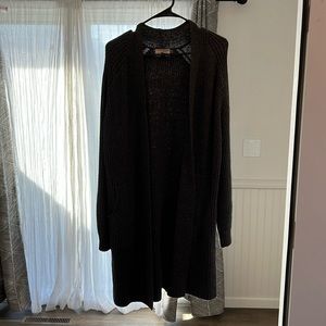 Grey Long Cardigan with Pockets size small
